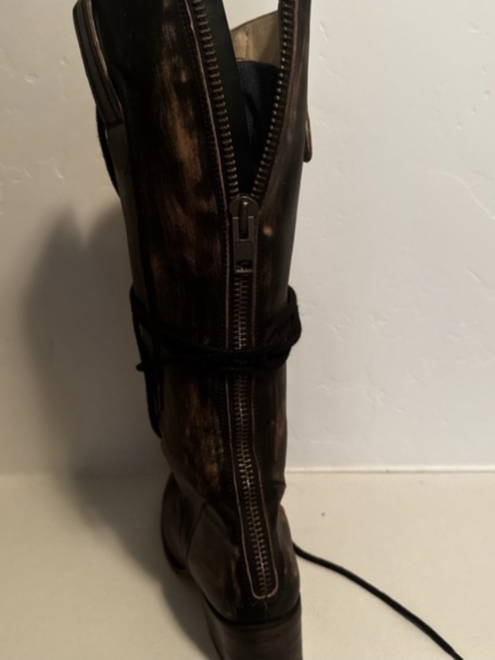 Freebird by Steven Brown Distressed Tall Lace-Up Combat Boots - Picture 4 of 9